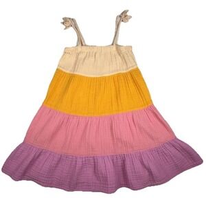 Baby Gap Toddler Girls Color Block Tiered Gauze Dress 4 Years 105cm